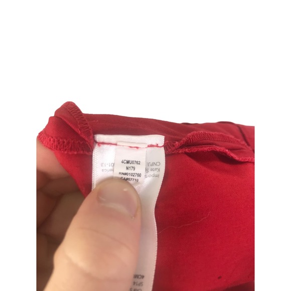 Kate Spade Saturday Women's Chino Shorts Red Cotton Stretch Flat Front Sz 2 - Picture 13 of 14